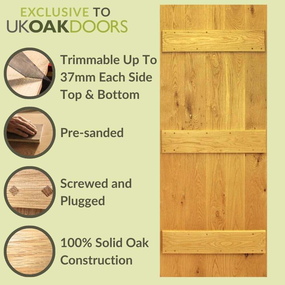 Rustic Barn Solid Oak Door - UK Oak Doors