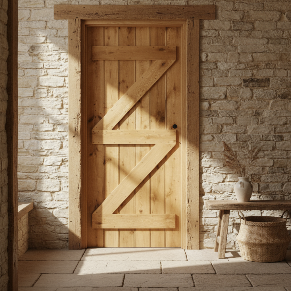 Solid Oak Rustic Ledge And Brace Door