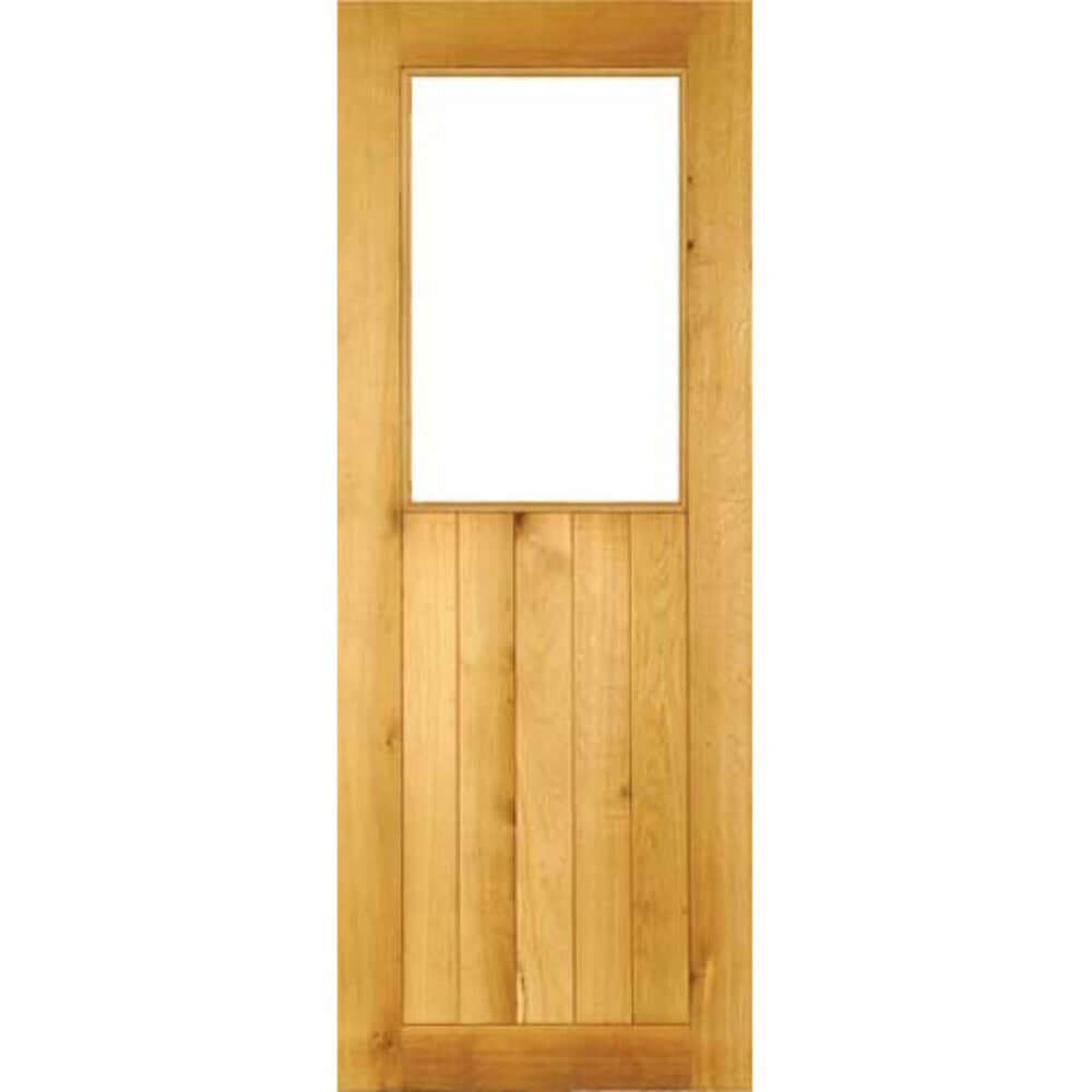 Product solid oak Suffolk half glazed door alternate view