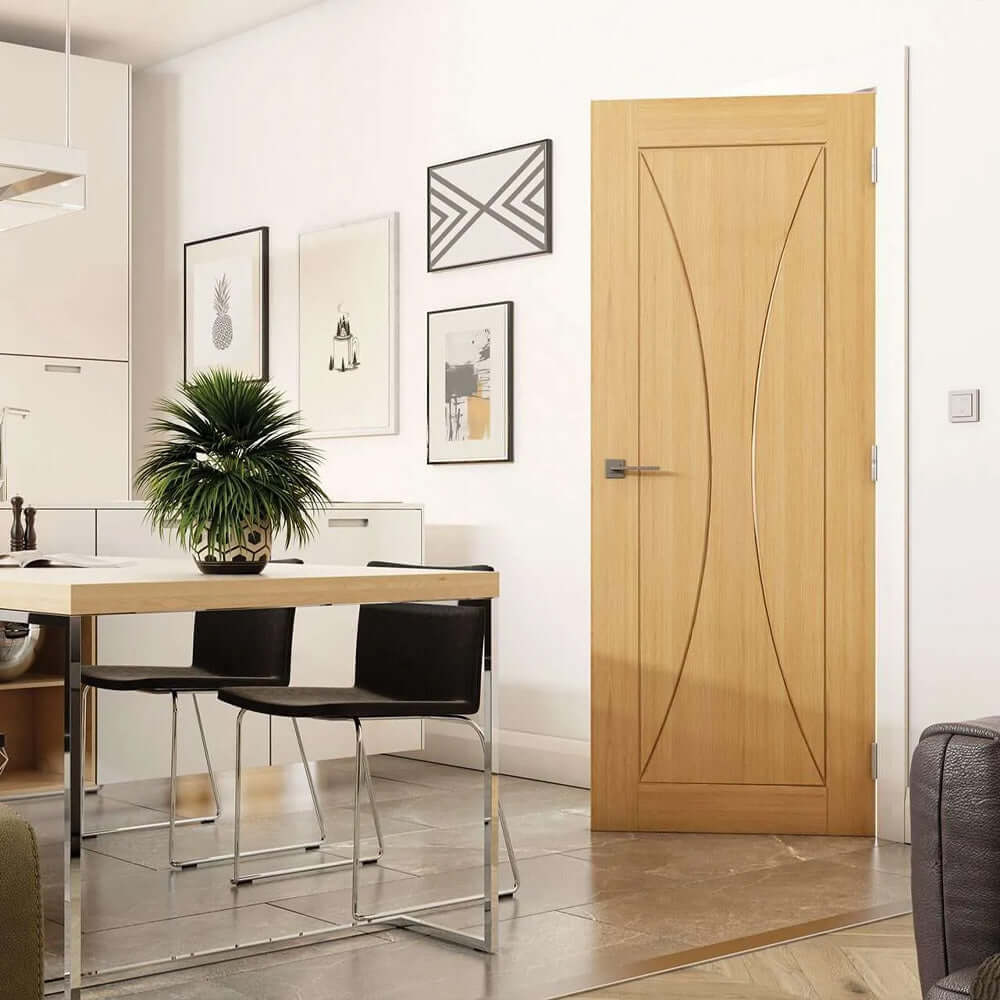 Lifestyle Sorrento prefinished oak door shown in a room setting
