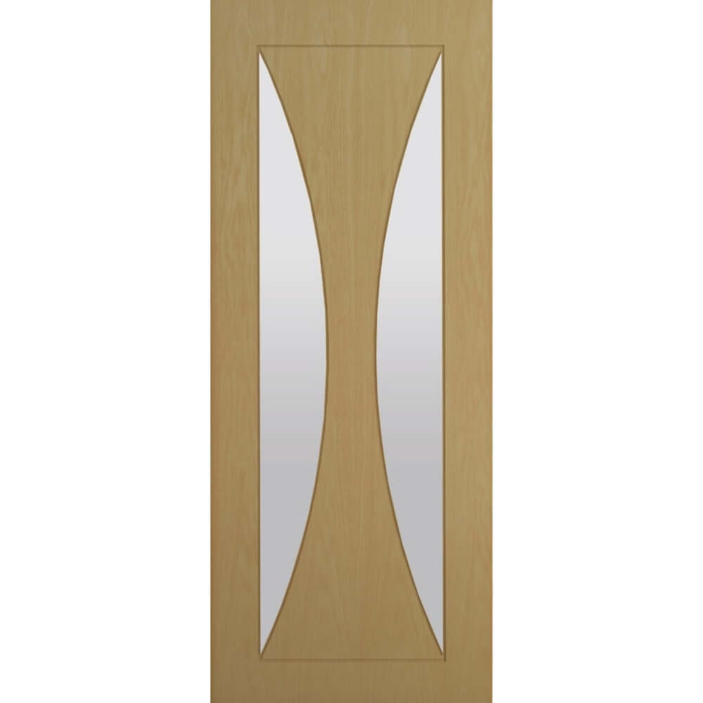 Product Sorrento prefinished oak glazed door front view