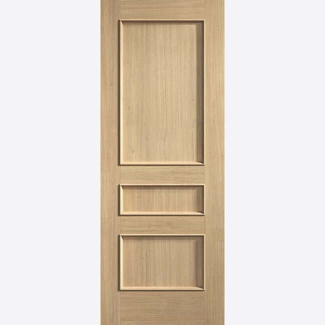 Product Toledo three panel prefinished oak door detail view