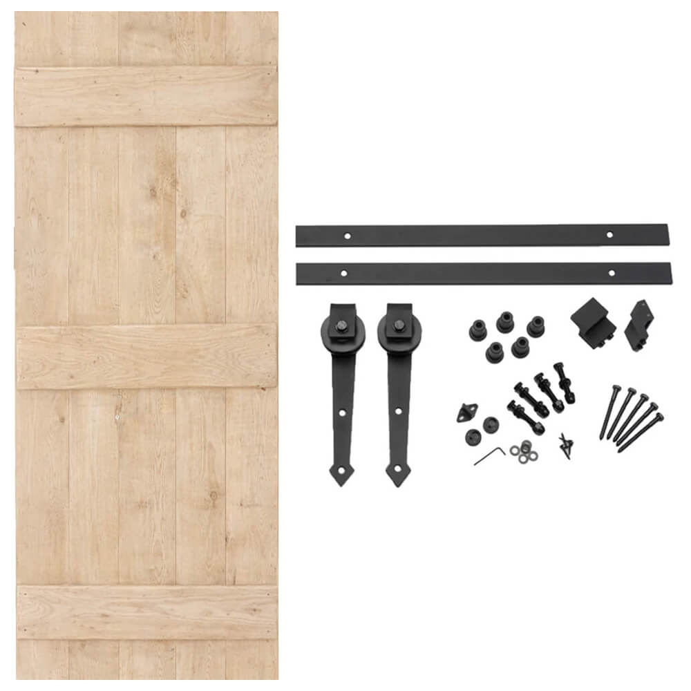Solid Oak Antique Reproduction Single Sliding Door Kit