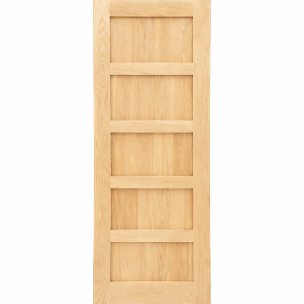 Five Panel Shaker Style Solid Oak Door