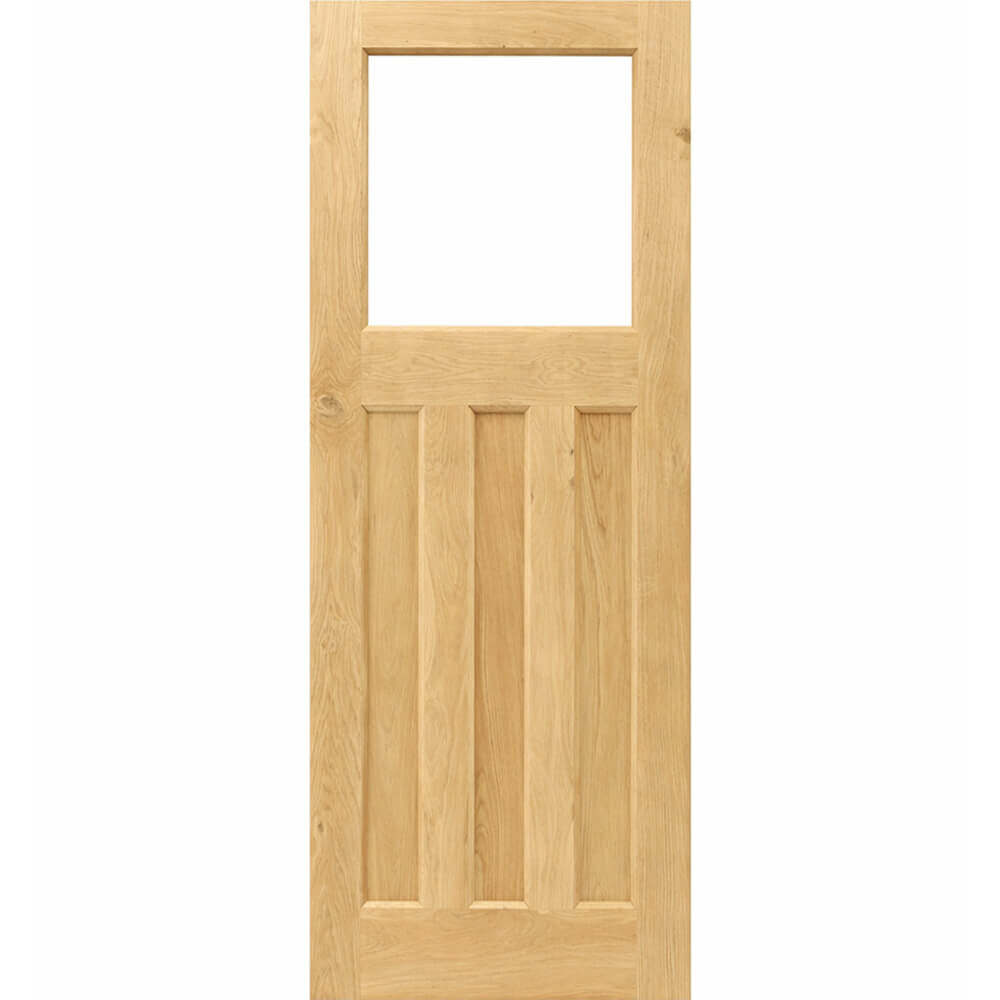 Product unfinished solid oak 1930s style unglazed door