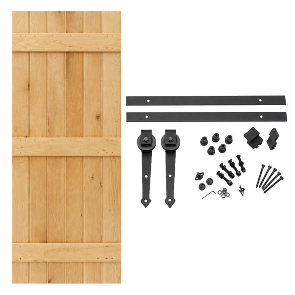 Solid Oak Ledge With Optional Braces Single Sliding Door Kit