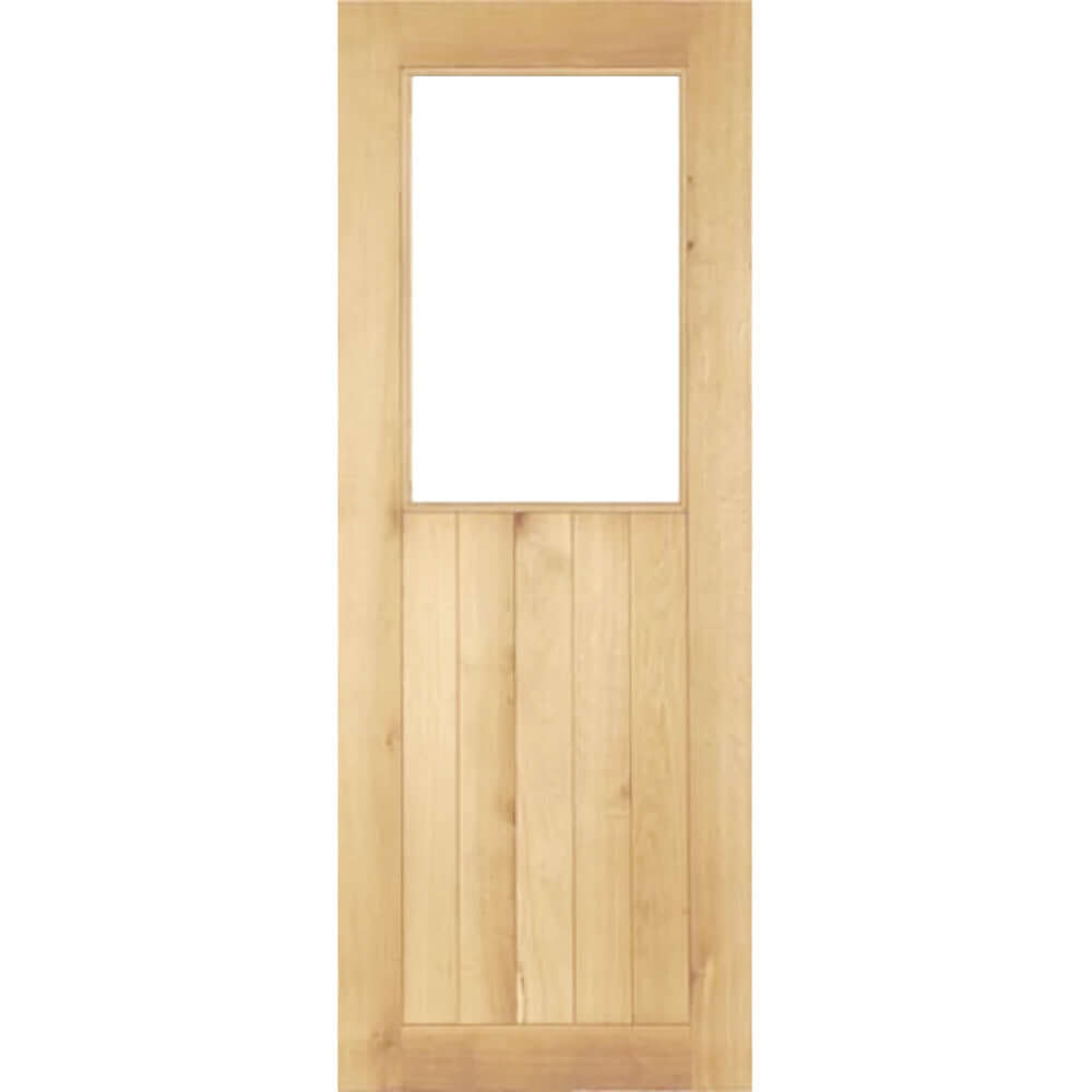 Product unfinished solid oak Suffolk half unglazed door