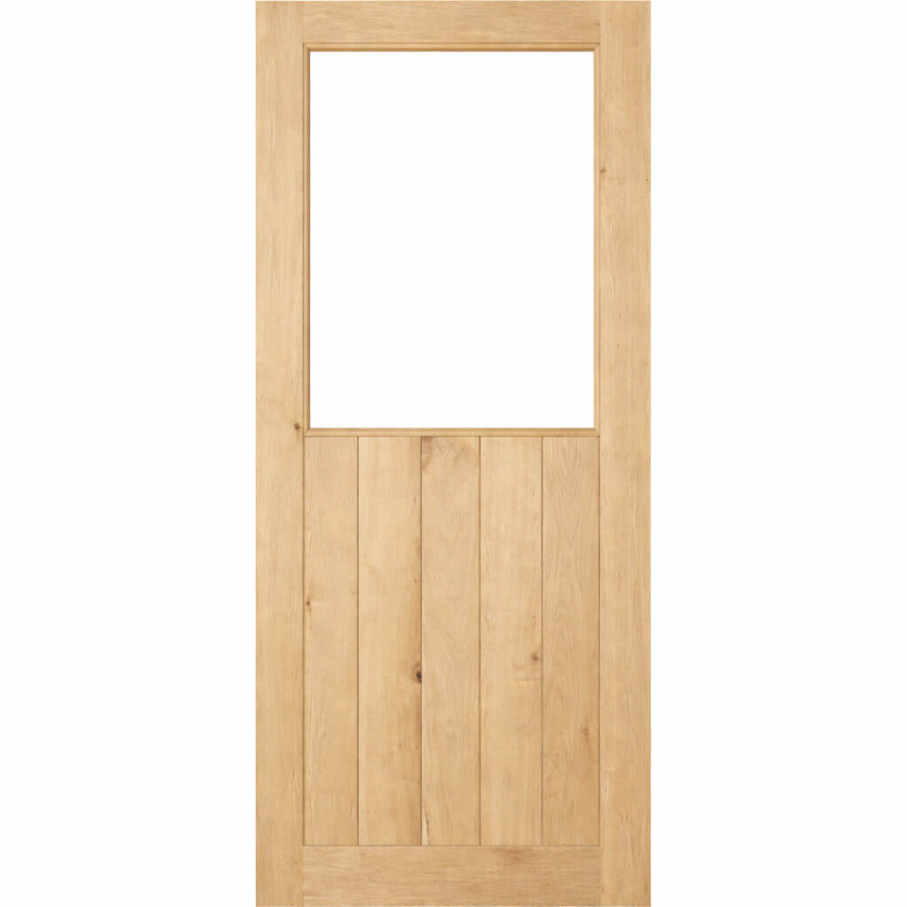 Solid Oak Suffolk Half Unglazed Door