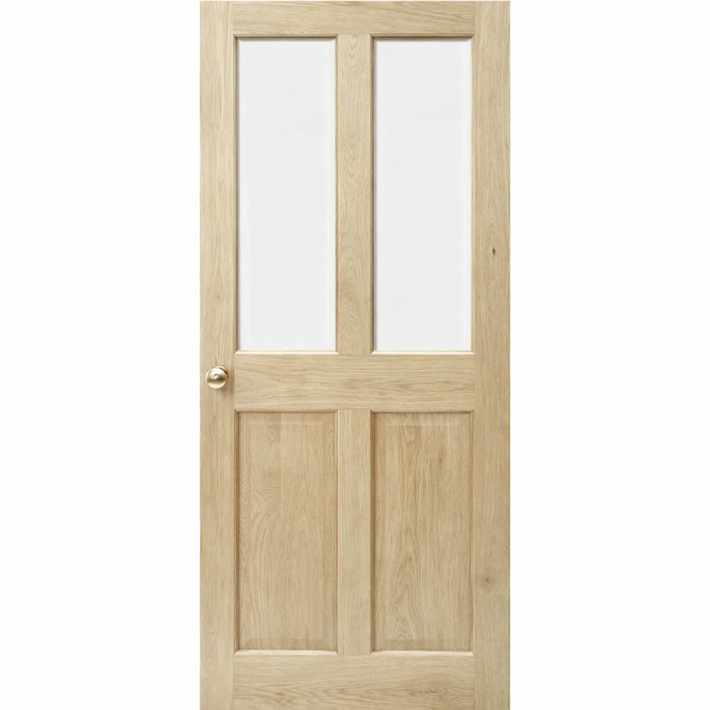 Victorian 4 Panel Half Unglazed Solid Oak Door