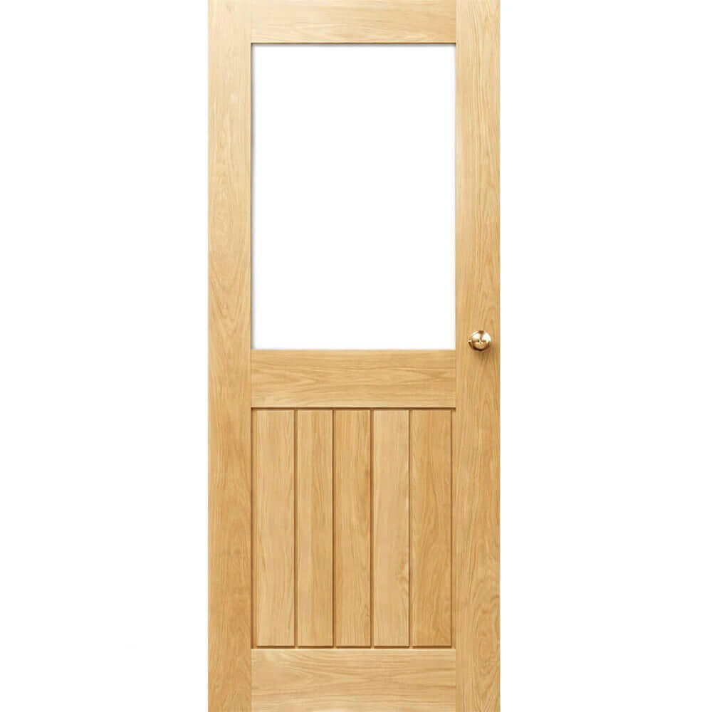Product unfinished Mexicano contemporary half unglazed solid oak door