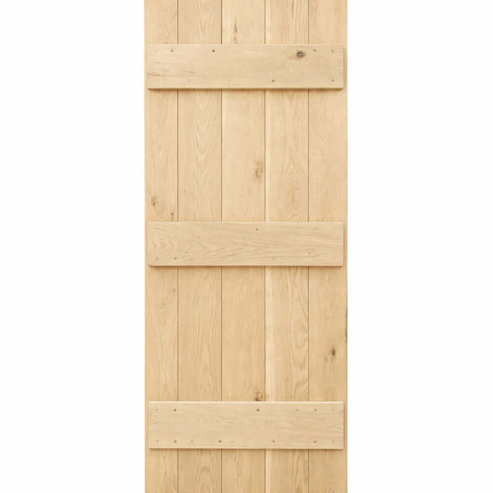 Product unfinished solid oak V-groove barn door