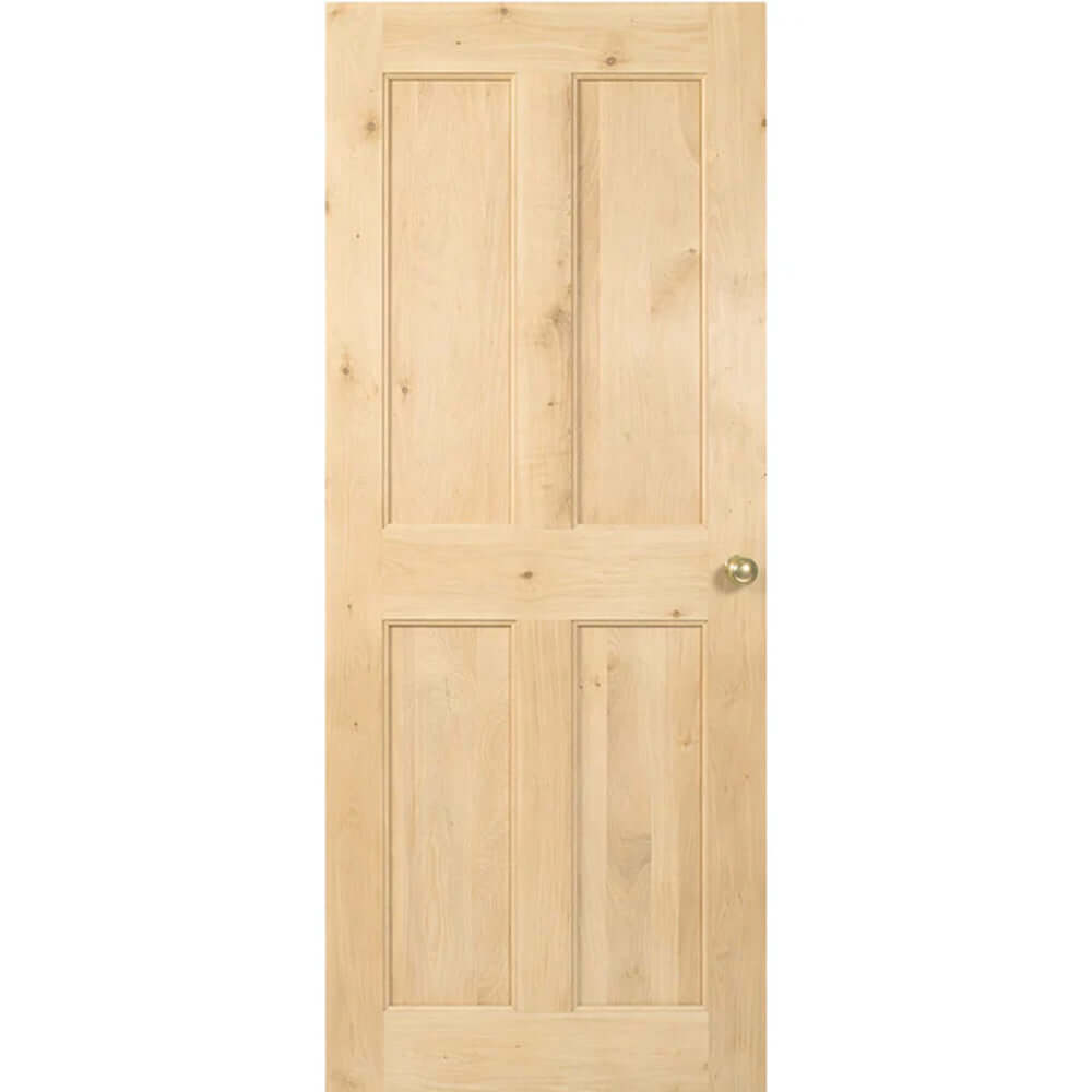 Product unfinished Victorian four flat panel solid oak door