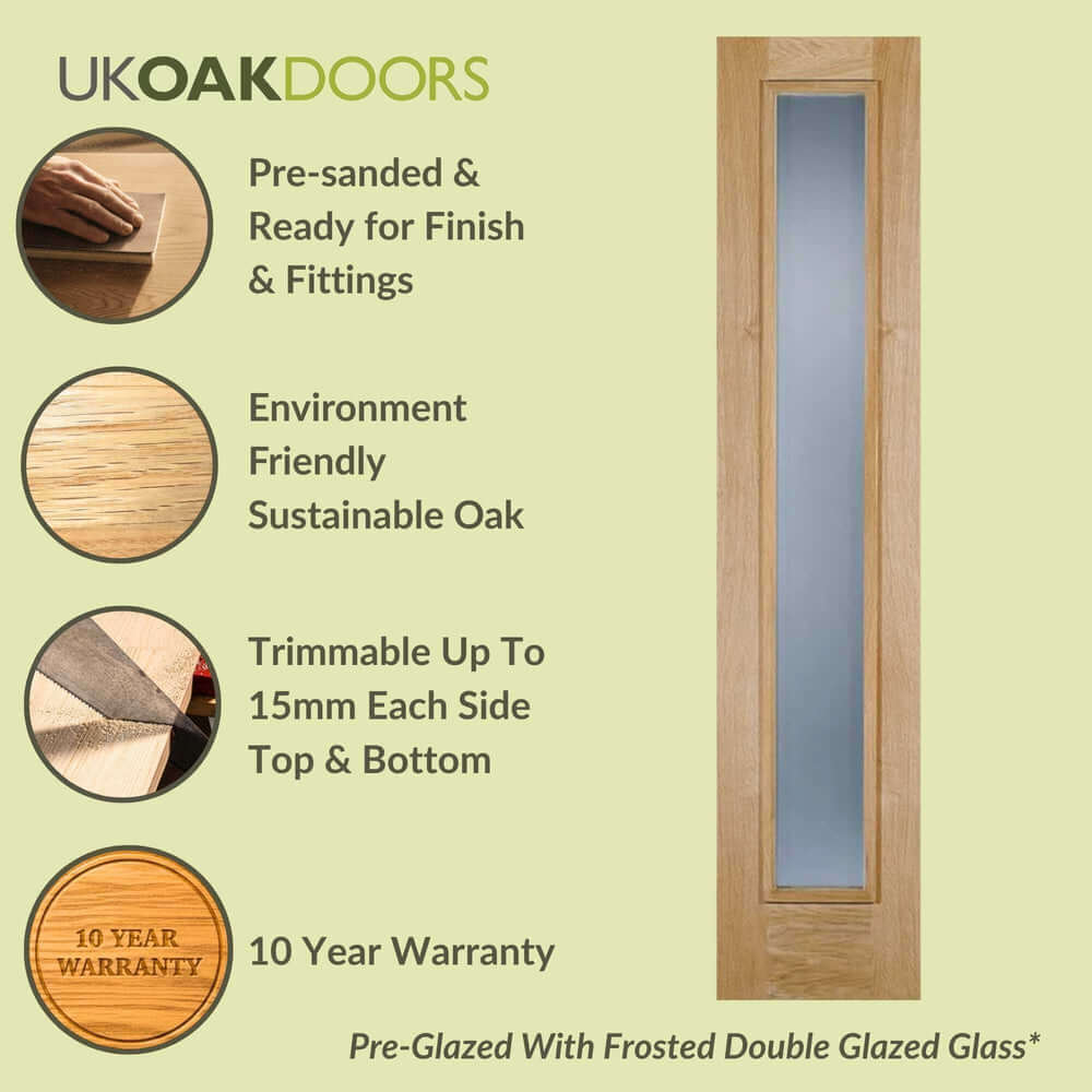 Graphic Universal Frosted Glass Oak External Sidelight specification panel