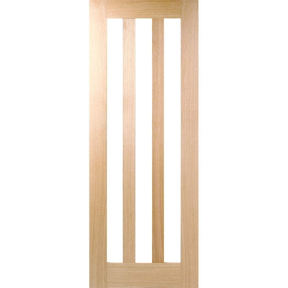 Product Utah three panel clear glazed prefinished oak door