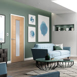 Vancouver Prefinished Oak Long Light Glazed FD30 Fire Door Lifestyle Image