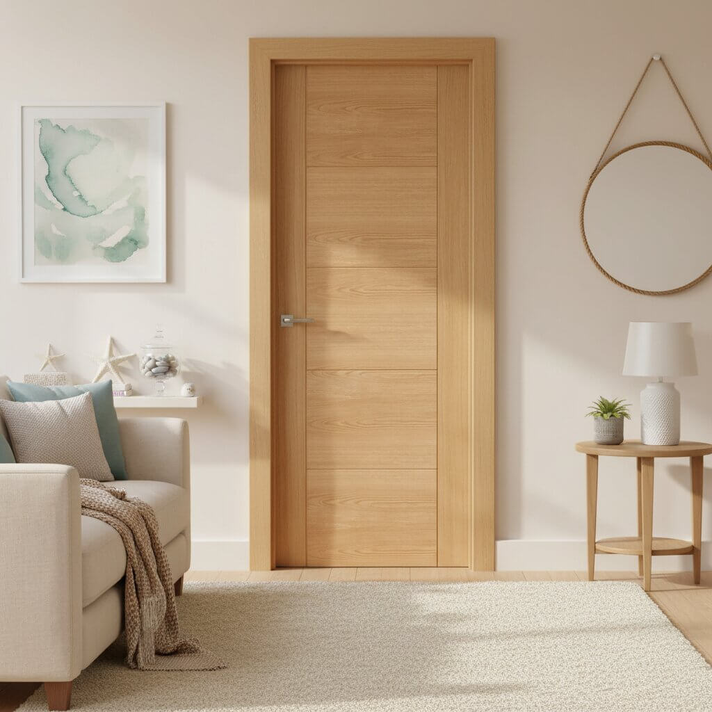 Vancouver 5 Panel Oak Internal Door Lifestyle Image