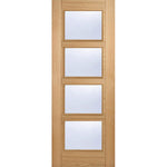 Vancouver Prefinished Oak 4L Glazed FD30 Fire Door - Main Product Image