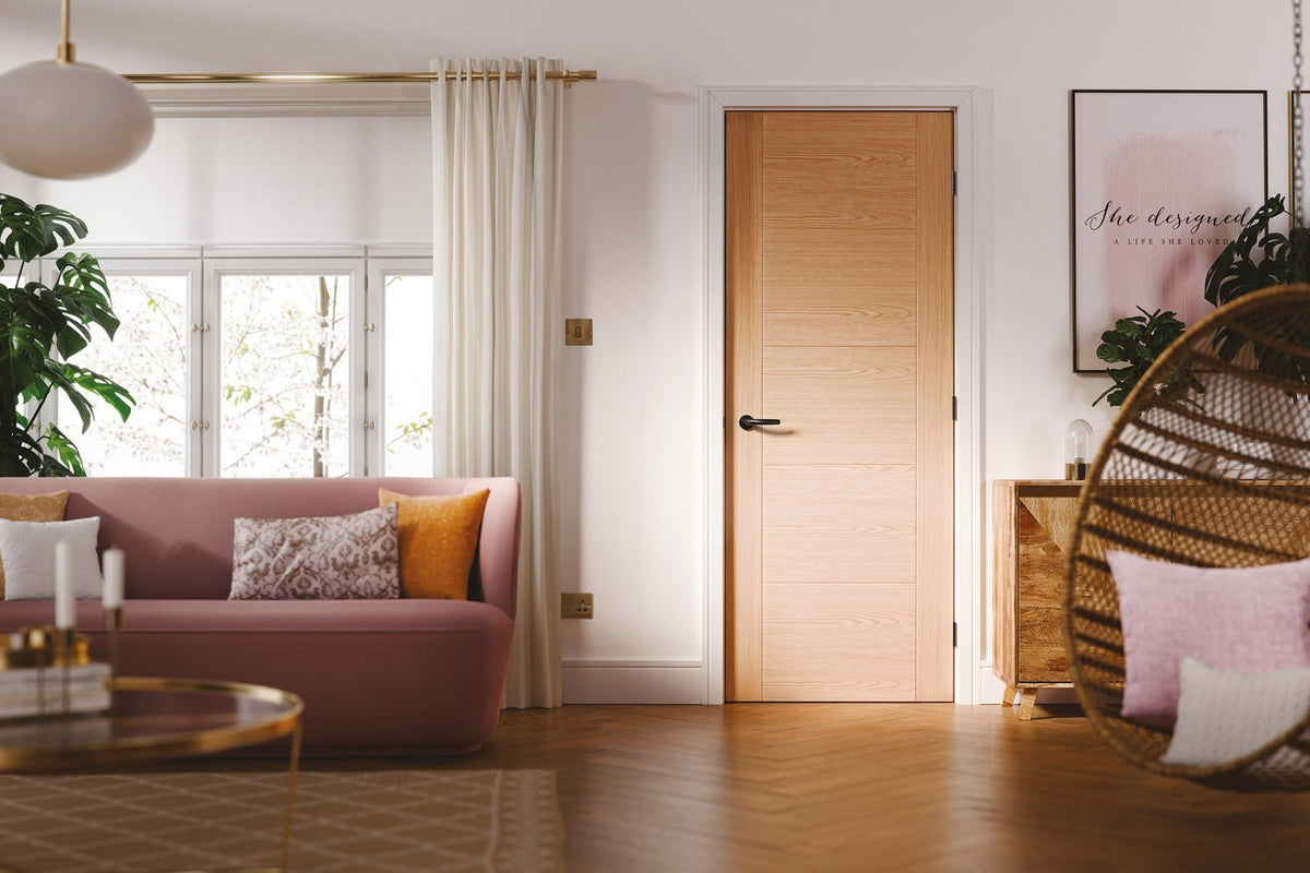 Vancouver Prefinished Oak FD30 Internal Fire Door - Lifestyle Image 1