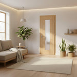 Vancouver Prefinished Oak Long Light Glazed Internal Door Lifestyle Image