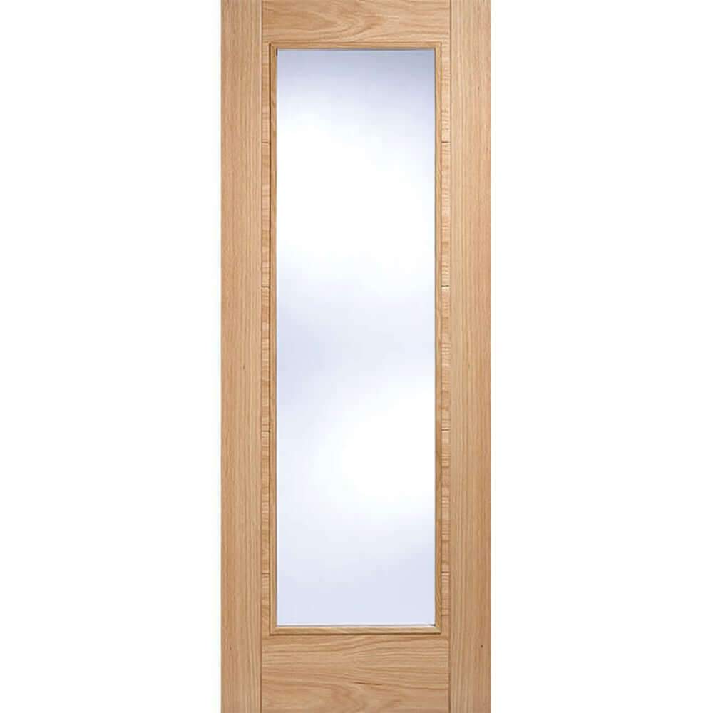 Product Vancouver prefinished oak Pattern 10 glazed internal door front view