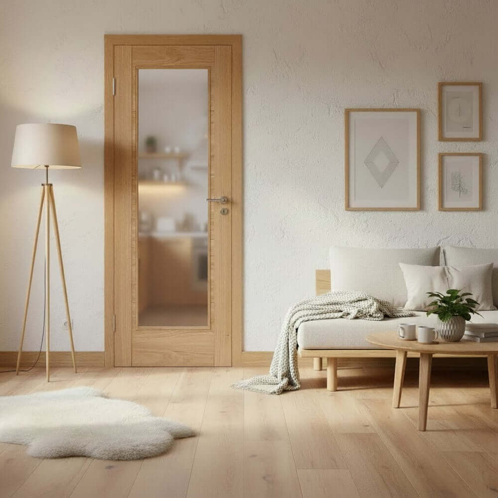 Product Vancouver prefinished oak Pattern 10 glazed internal door