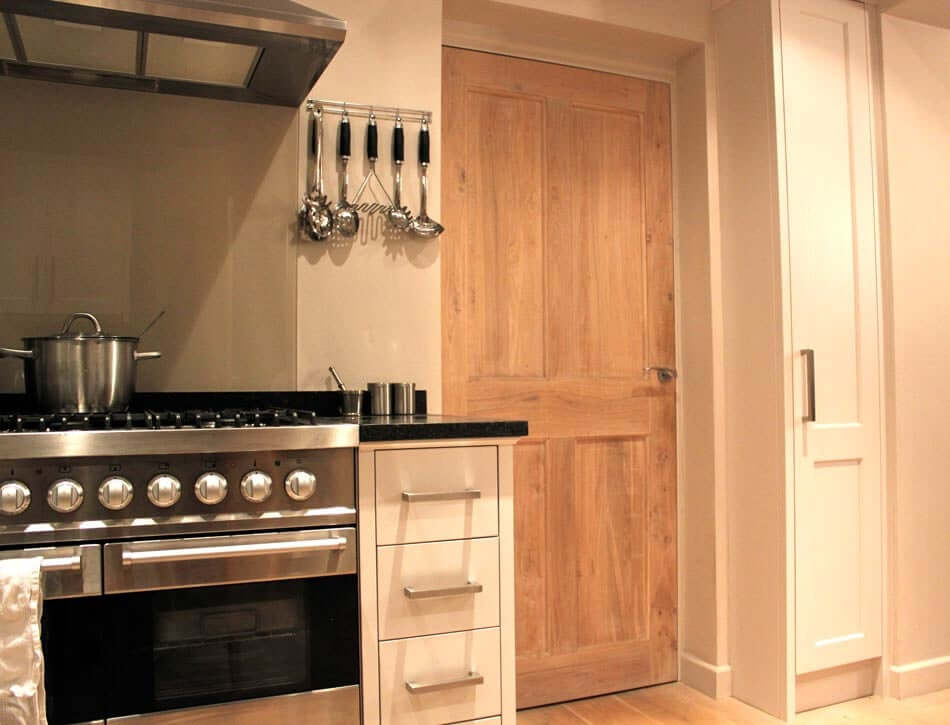 Lifestyle Victorian four flat panel solid oak door alternate interior view