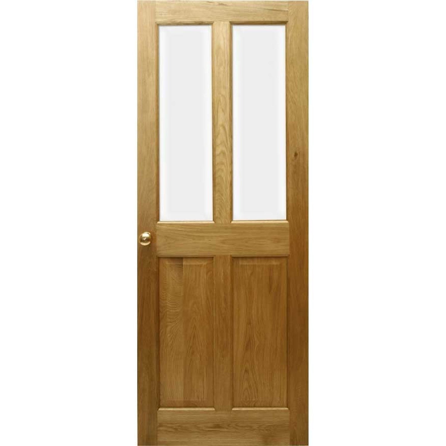 Victorian 4 Panel Half Glazed Solid Oak Door - Main Product Image