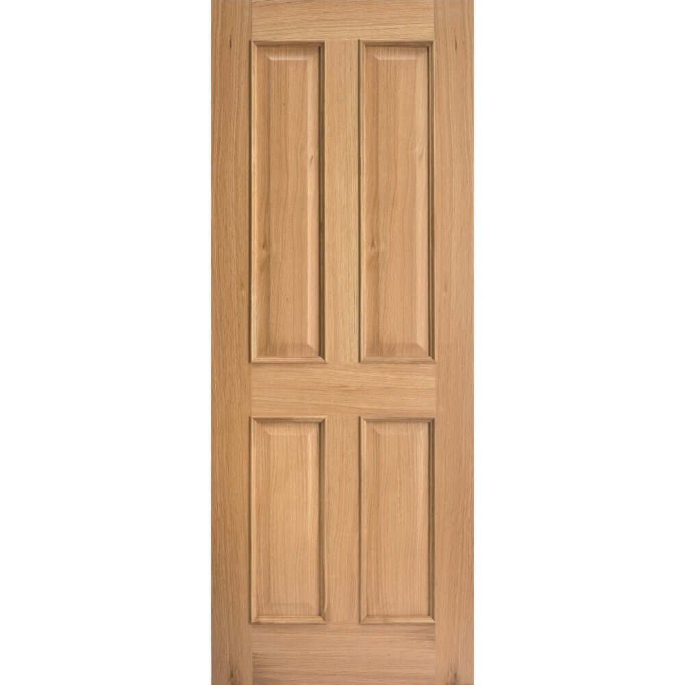 Product Victorian four panel raised mouldings oak door detail view