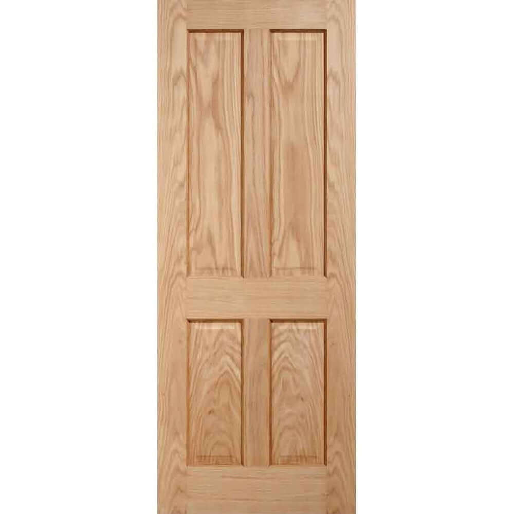 Product unfinished Victorian four panel veneer oak internal door