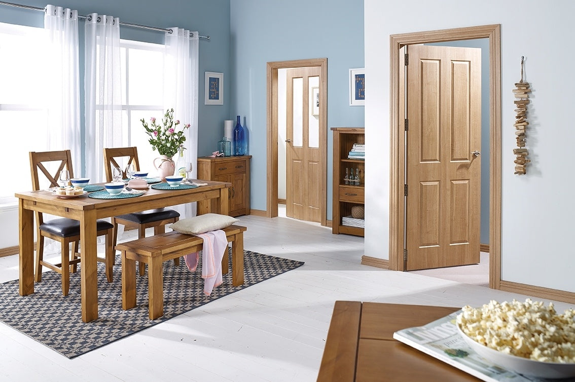 Victorian 4 Panel Veneer Oak Fire Door