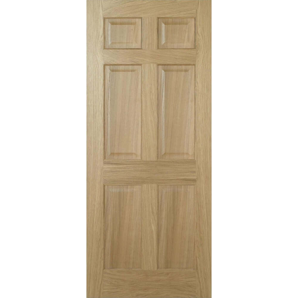 Product Victorian six panel prefinished oak fire door