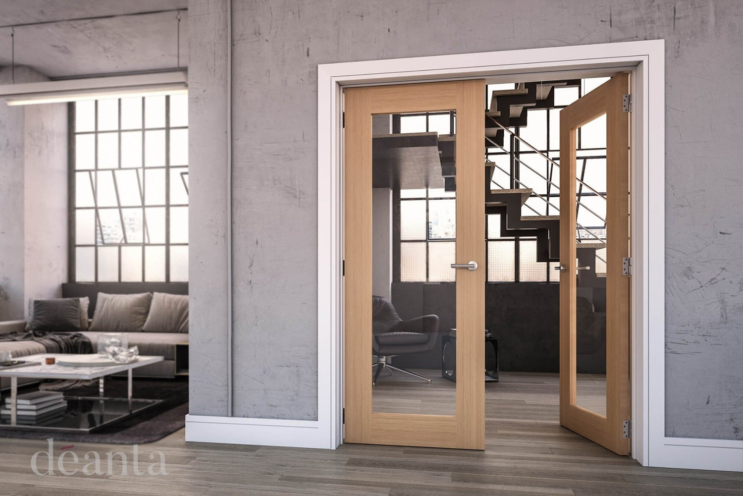 Walden Clear Glazed Panel Oak Door