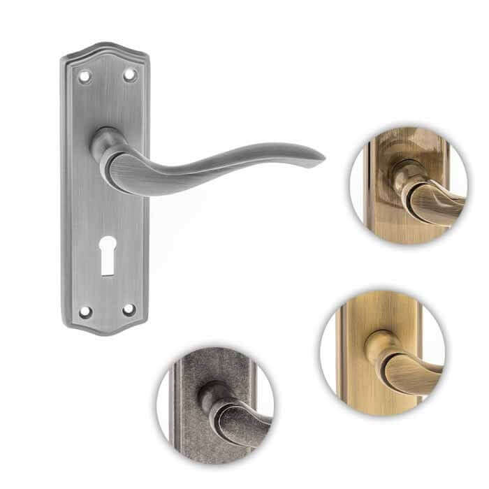 Product Warwick key lever on backplate door handle