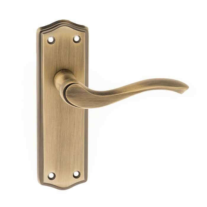 Product Warwick latch lever on backplate door handle detail