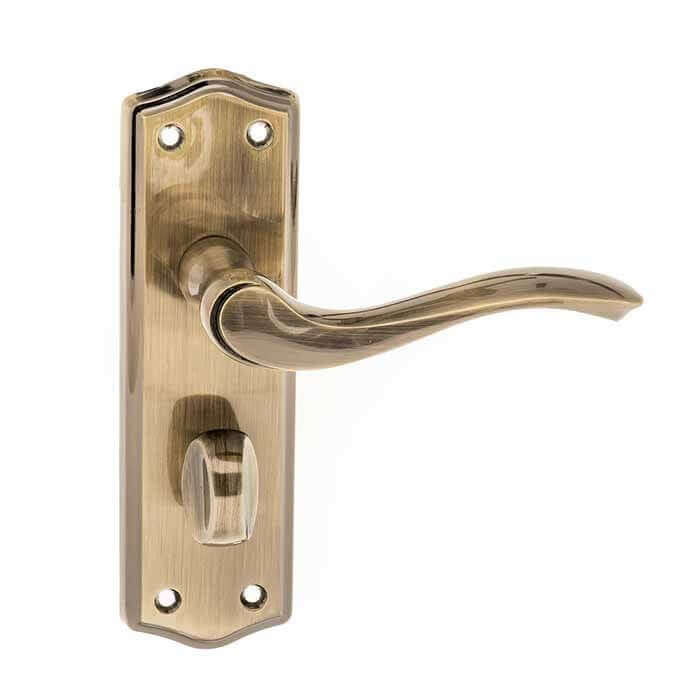 Product Warwick WC lever on backplate door handle side view