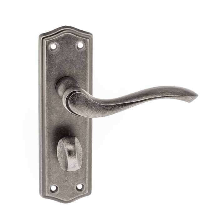 Product Warwick WC lever on backplate door handle detail
