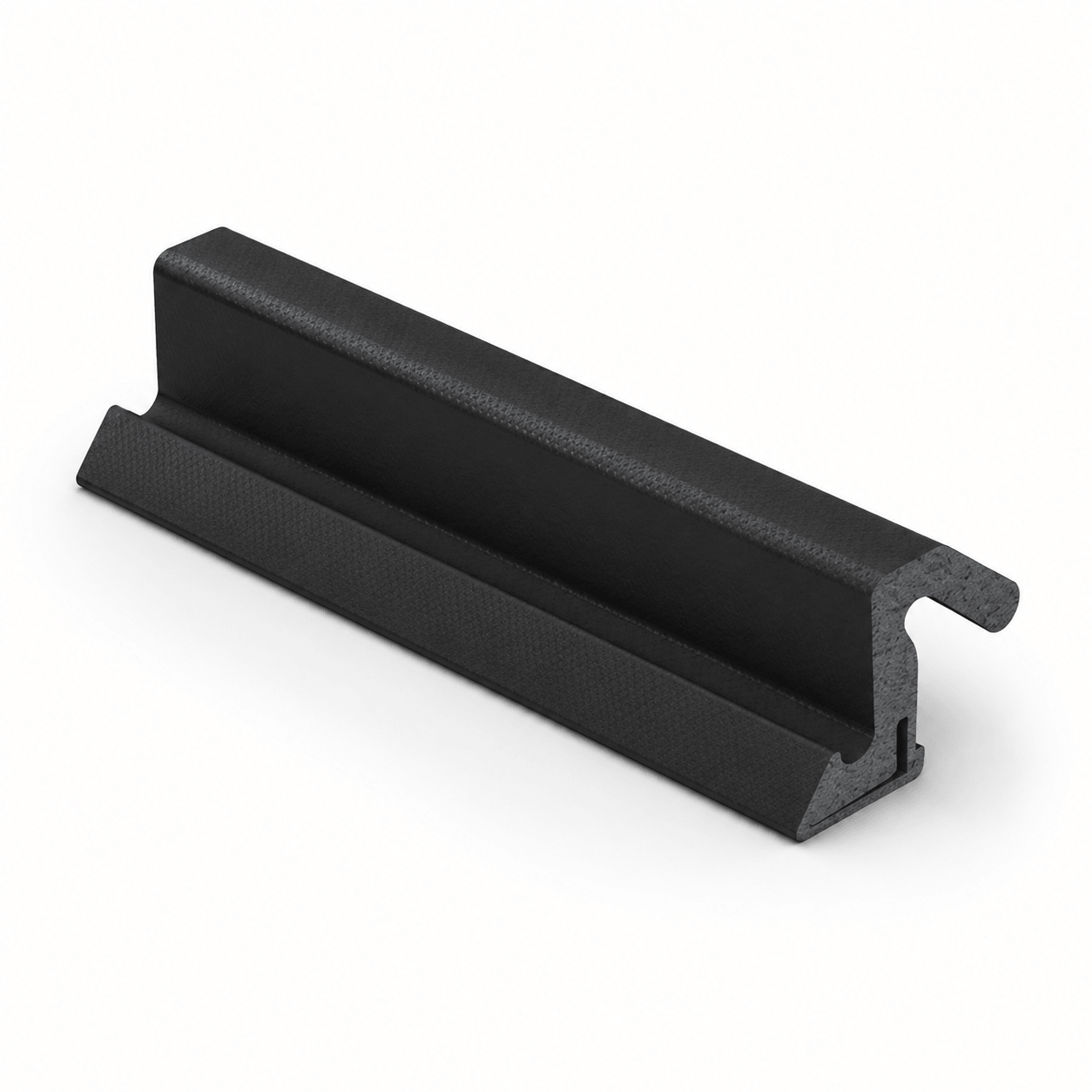 Black rubber Aquamac 21 compression door seal shown as a single extruded profile