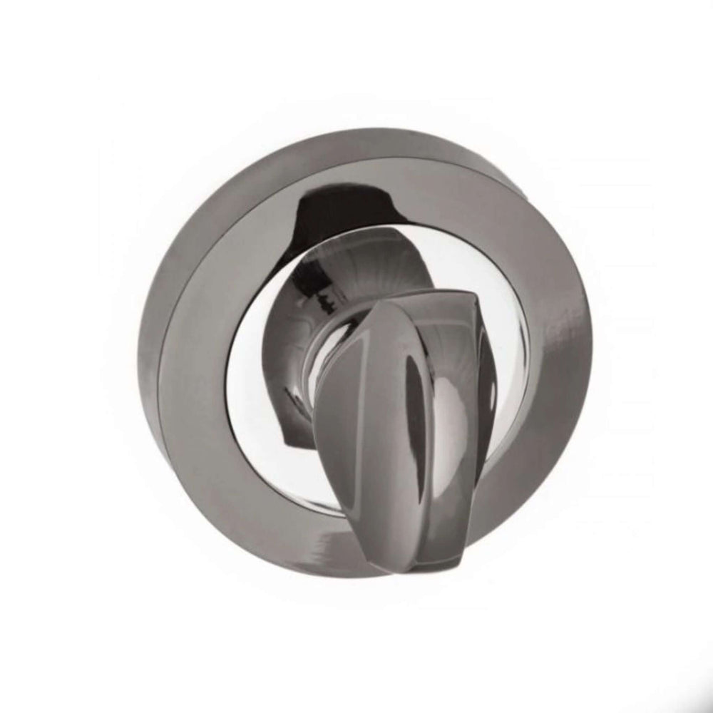 Product black nickel and polished chrome round WC turn and release
