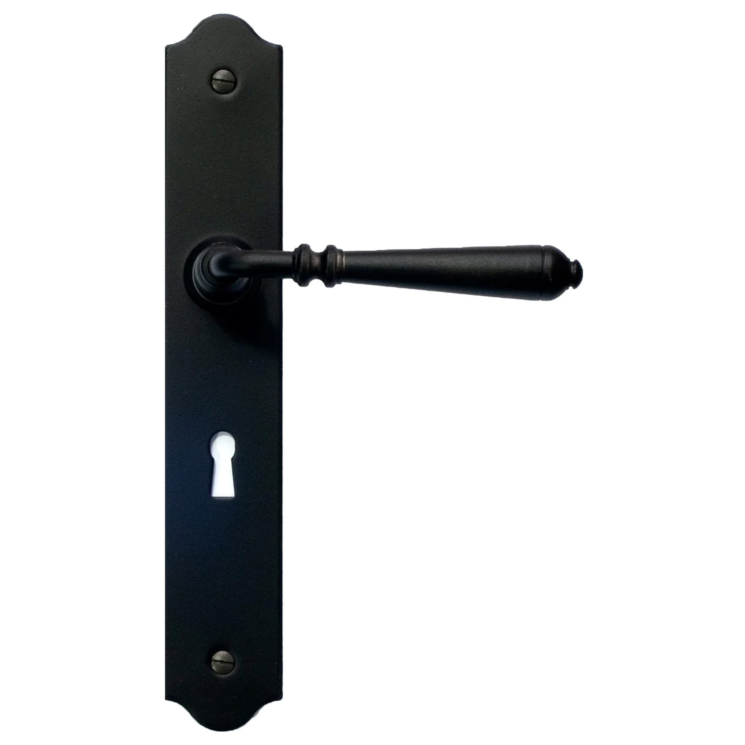 External Nevers Lever Handle - Euro 92mm - Black Finish