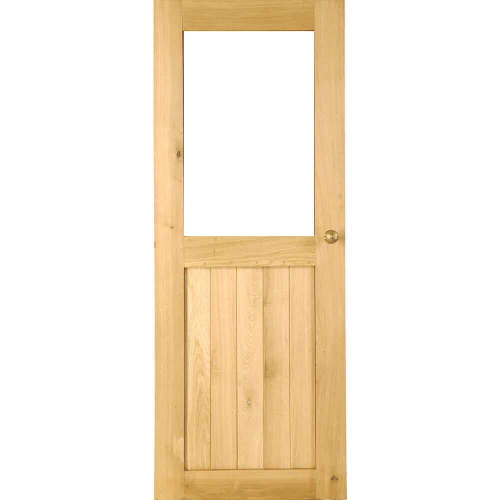 Product unfinished oak Suffolk glazed door back view